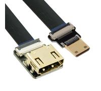 CY Cord Ultra Slim Mini HDMI Male to HDMI Female Extension FPC Flat Cable 1080P for HDTV Multicopter Aerial Photography C1-A4 (10cm)