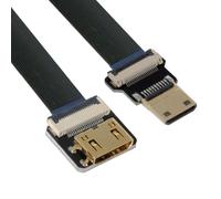 CY Cord Ultra Slim Mini HDMI Male to Mini HDMI Female Extension FPC Flat Cable 1080P for HDTV Multicopter Aerial Photography C1-C4 (20cm)