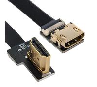 CY Cord Ultra Slim Right Angled HDMI Male to HDMI Female Extension FPC Flat Cable 1080P for HDTV Multicopter Aerial Photography A4-A6 (50cm)