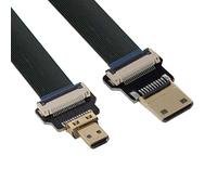 CY Cord Ultra Slim Straight Mini HDMI Male to Straight Micro HDMI Male Extension FPC Flat Cable 1080P for HDTV Multicopter Aerial Photography C1-D1 (20cm)