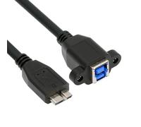 CY Cord USB 3.0 Type-B FEemale to USB3.0 Micro-B Male Cable Extension 5Gbps for Disk SSD Camera Data 30cm