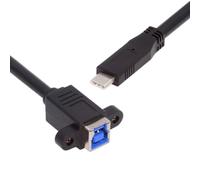 CY Cord USB 3.0 Type-B Female to USB3.0 Type-C Male Cable Extension 5Gbps for Disk SSD Camera Data 30cm