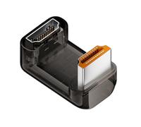 CY Down Angled 360 Degree Opposite U Shape Back HDMI Male to HDMI 2.1 Female UHD Extension Adapter Extender Transparent with Smart LED 8K 60hz HDTV