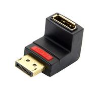 CY DP DisplayPort Male 90 Degree Up Angled to Female Extension Adapter Converter Black