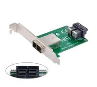 CY Dual Ports Mini SAS HD SFF-8644 to Internal SAS HD SFF-8643 PCBA Female Adapter with Lowe Profile Standard Profile Bracket