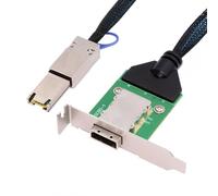CY Internal Mini SAS SFF-8087 Male to External SFF-8088 Female Extension Cable PCBA With Low Profile Bracket