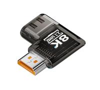 CY Left Angled 90 Degree Horizontal HDMI Male to HDMI 2.1 Female UHD Extension Adapter Extender Transparent with Smart LED 8K 60hz HDTV