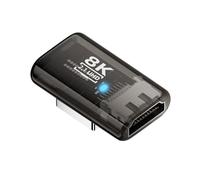 CY Left Angled 90 Degree Low Profile HDMI Male to HDMI 2.1 Female UHD Extension Adapter Extender Transparent with Smart LED 8K 60hz HDTV