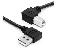 CY Left Angled USB 2.0 A Male to Left Angled B Male 90 degree Printer Scanner Cable 20cm