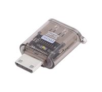 CY Micro-HDMI Type-D Male to HDMI 2.1 Female UHD Extension Adapter Extender Transparent with Smart LED Light Support 8K 60hz HDTV