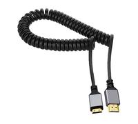 CY Mini HDMI 2.0 Male to HDMI Male 4K 60hz Stretch Coiled Cable Straight Connector for HDTV Computer Laptop Monitor