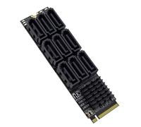 CY NGFF NVME M-Key PCI Express M.2 to 9 Ports SATA 3.0 6Gbps Adapter Converter Hard Drive Extension Card 2280 for NAS Computer