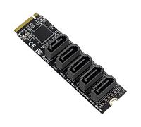 CY NGFF NVME M-Key PCI Express to SATA 3.0 6Gbps 5 Ports Adapter Converter Hard Drive Extension Card JMB585 2280