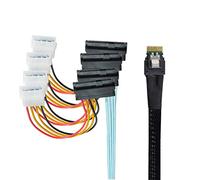 CY Slimline Cable SAS 4.0 SFF-8654 4i 38pin Host to 4 SAS 29pin SFF-8482 Target Hard Disk Fanout Raid Cable