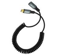 CY Stretch Coiled USB-C USB4 Cable 20Gbps 100W 8K for Laptop Keyboard Tablet Type-C Male to Female Extension Cable Power & Data