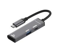 CY Type-C to Displayport 4K@120hz & USB 3.0 OTG & Charger USB-C to Standard DP Converter Monitor Multiport Adapter with Female PD 60W Power Port