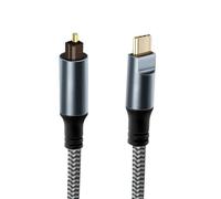 CY Type-C to SPDIF Toslink Optical Audio Cable Opt Male USB-C to Digital Optical Fiber Optic Sound Interface Male Adapter Wire for Desktop Laptop (180cm)