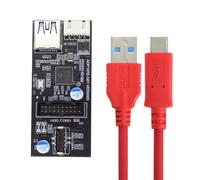CY Type-C USB-C & 19/20Pin Header to USB 3.0 20Pin & Type-E Dual Ports Female PCBA Type Adapter Splitter HUB 5Gbps