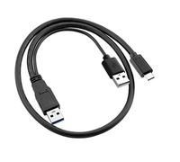 CY Type-C USB-C to USB 3.0 Male & USB 2.0 Dual Data Y Cable for Laptop & Hard Disk