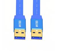 CY Ultra Flat Slim USB 3.0 Type-A Male to USB3.0 A Male Cable Extension Blue 5Gbps for Disk SSD Camera Data (100cm)