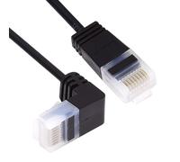 CY Ultra Thin Slim Cat6 Ethernet Cable RJ45 Down Angled UTP Network Cable Patch Cord 90 Degree Cat6a Lan for Laptop Router TV BOX