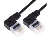 CY Ultra Thin Slim Cat6 Ethernet Cable RJ45 Left Angled 25cm UTP Network Cable Patch Cord 90 Degree Cat6a Lan for Laptop Router TV BOX