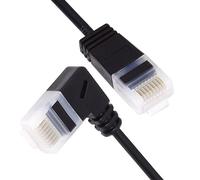 CY Ultra Thin Slim Cat6 Ethernet Cable RJ45 Left Angled UTP Network Cable Patch Cord 90 Degree Cat6a Lan for Laptop Router TV BOX