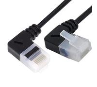 CY Ultra Thin Slim Cat6 Ethernet Cable RJ45 Left to Right Angled 25cm UTP Network Cable Patch Cord 90 Degree Cat6a Lan for Laptop Router TV BOX