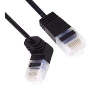 CY Ultra Thin Slim Cat6 Ethernet Cable RJ45 Up Angled UTP Network Cable Patch Cord 90 Degree Cat6a Lan for Laptop Router TV BOX