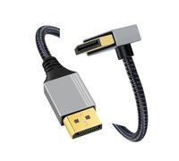 CY Up Angled DisplayPort DP to DP Cable 4K 60hz Cable Silver Sleeve Ultra-HD UHD 90 Degree for Desktop Laptop Monitor Graphics Card (200cm)