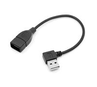 CY USB 2.0 A Type Male Left Angled to USB 2.0 Female Extension Cable 90 Degree Connector 20cm