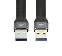 CY USB 3.0 Short Cable,USB 3.1 3.0 Type A Male to Male Extension Flat Slim FPC Data Cable 13cm 10Gbps for Laptop & Desktop