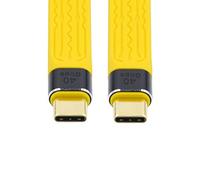 CY USB C to USB C Cable,USB4 Type C Male to Male 40Gbps 100W 8K Flat Slim FPC Data Cable for Laptop & Phone 13cm Yellow