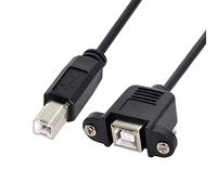 CY USB Type-B Male to Female Extension Cable 50cm Straight Type with Screws Panel Mount for Printer Scanner Disk