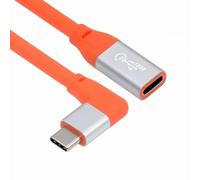 CY USB3.2 Male to Female Extension Cable 20Gbps 90 Degree Left Right Angled Ultra Soft High Flex with 100W and 8K 5K USB4.0 Type-C Compatible with Thunderbolt3/4 (30cm)