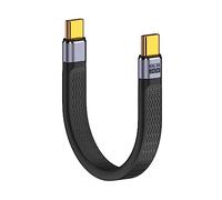 CY USB4.0 Cable 240W Power Type-C USB-C Male to Male USB4 40Gbps 100W 8K Flat Slim FPC Data Cable 13cm Compatible with iPhone 15 Laptop Phone