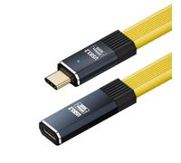 CY USB4 Male to Female Extension Cable 20Gbps Flat Slim FPC Cable with 100W and 8K 5K USB4.0 Type-C Compatible with Thunderbolt3/4 (20cm)