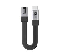 CY USB5.0 80Gbps 240W 16K 8K 60Hz 5K Flat Slim FPC Male to Male Extension Cable Low Profile Angled 90 Degree Compatible with 40Gbps USB4.0 Thunderbolt3/4/5 (20cm)