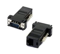 CY VGA RGB 15pin Male Extender To Lan Cat5 Cat5e RJ45 Ethernet Female Adapter Black
