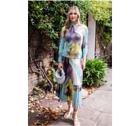 CY Women's Floral Print Full Pleated Printed Top & Midi Skirt Co-ords Set in Blue CY Blue One Size