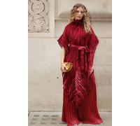 CY Women's Full pleated Printed top & wide-leg trousers Co-ords in Red CY Red One Size