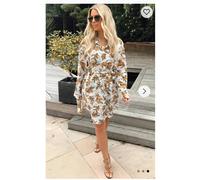 CY Women's Oversized Shirt Dress In Multi Floral Print in White | Size: Large/XL CY White L/XL