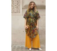 CY Women's Pattern Print Pleated Blouse & Trousers Set in Yellow CY Yellow One Size