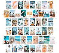 CY2SIDE 50PCS Blue Aesthetic Picture for Wall Collage, 50 Set 4x6 inch, Summer Beach Collage Print Kit, Fashion Room Decor for Girls, Room Wall Art Print, Dorm Photo Display, VSCO Posters for Bedroom