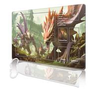 cyaboyibo MTG Playmat with Zones, MTG Playmat 24" x 14" TCG Card Playmats Stitched Edges Playmat for MTG with Storage Bag Smooth Surface Battle Dinosaurs MTG Game Playmat with Zones