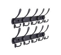 CYairong-22 Coat Hooks for Wall Coat Rack Wall Mount 8-Tri-Hooks Heavy Duty Hanger Rail Hooks for Hanging Coats Hats Clothing Cloth Coat Racks