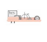 CYairong-22 Floating Wall Shelves Wall Shelves with Hooks, Metal Floating Mounted Bedroom Wall Shelf(Pink,Large)