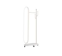 CYairong-22 Full Length Mirror Integrated Coat Rack and Dressing Mirror for Entryway and Bedroom; Movable Floor-length(White)