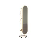 CYairong-22 Full Length Mirror Luxury Rotating Coat Rack Integrated Marble Floor Mirror for Bedroom and Entryway Full-length