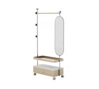 CYairong-22 Full Length Mirror Vintage Style Floor-standing Drawer Coat Rack Storage Cabinet Bedroom Mountainous Dressing Mirror